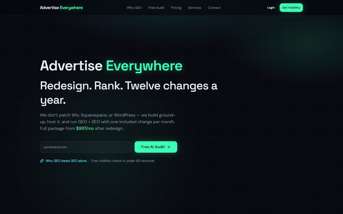 Advertise Everywhere homepage