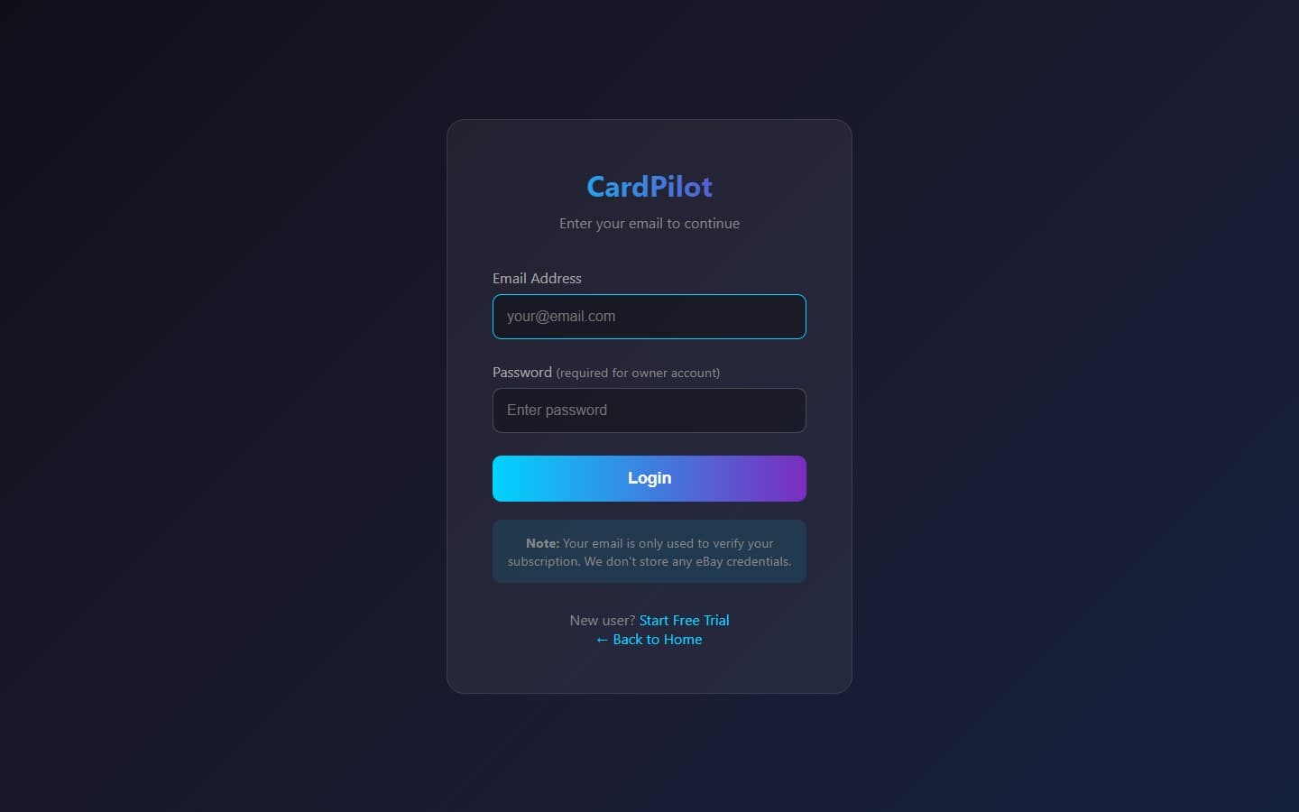 CardLister Pro homepage