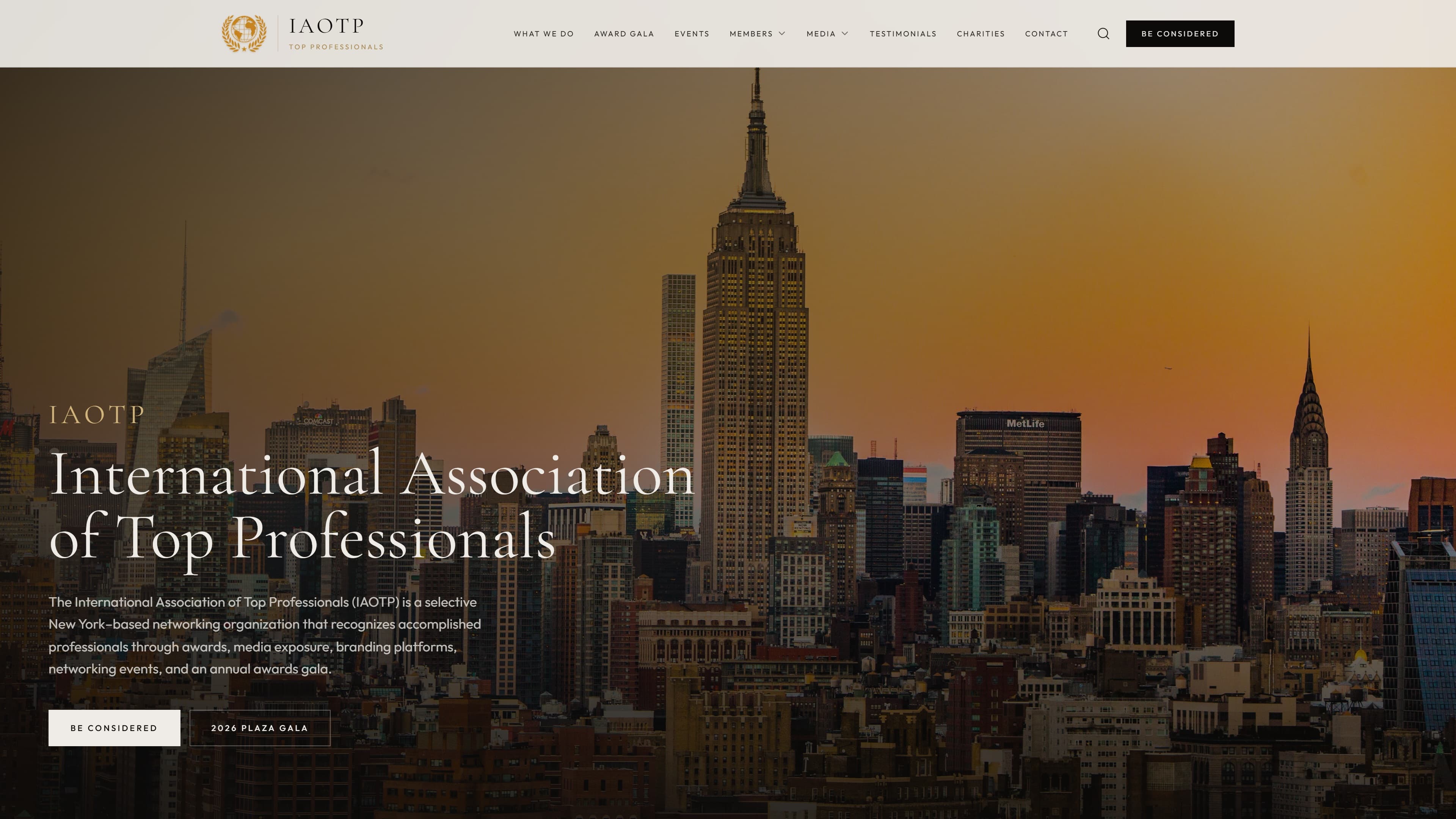 IAOTP website after redesign — live homepage