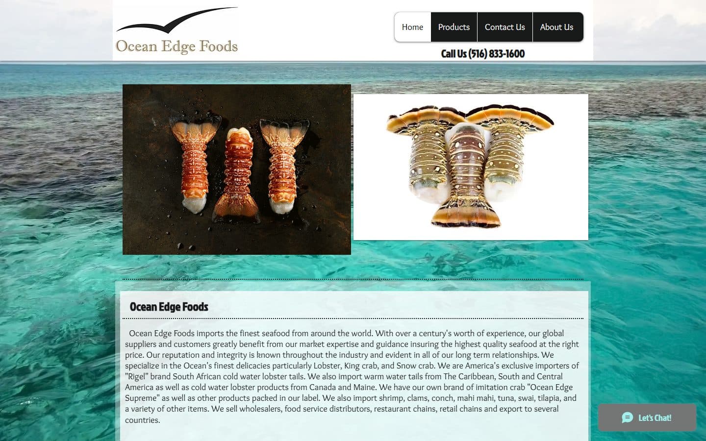 Ocean Edge Foods homepage